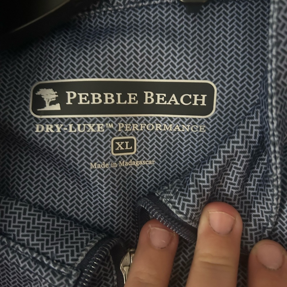 Pebble Beach Blue Patterned Performance Shirt - image 3